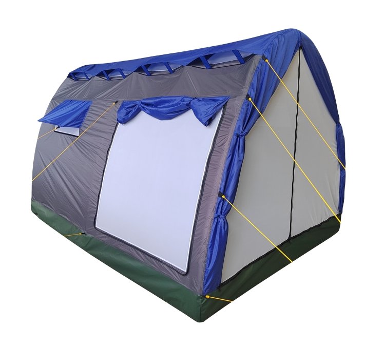 Annkor - Палатка с надувным каркасом - TVBn-300 - Серо-синий + Разделка под печь