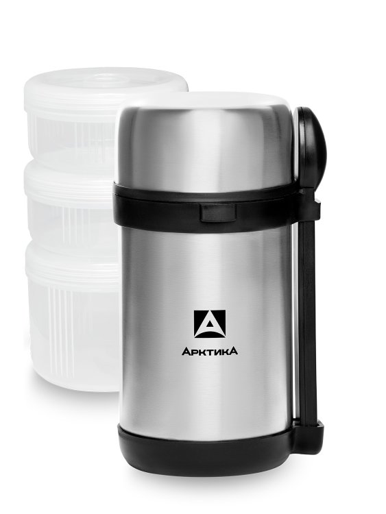 Арктика - Термос для еды с контейнерами и приборами - 1.5 литра