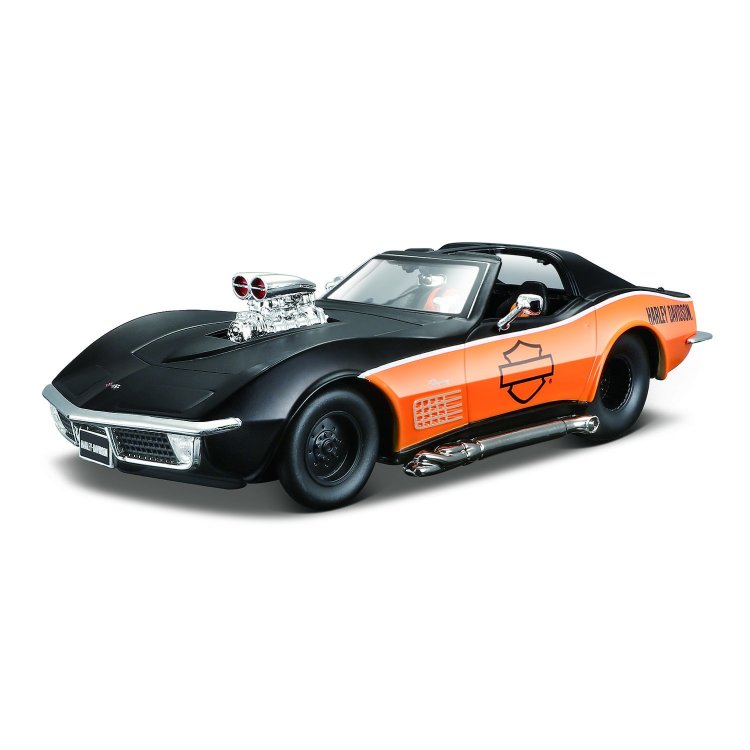 Maisto 1:24 - Corvette 1970 - Чёрно-Оранжевый