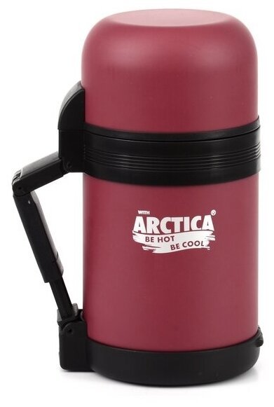 Арктика - Термос - Универсальный обрезиненный - Широкое горло - 0.8 литра - Красный
